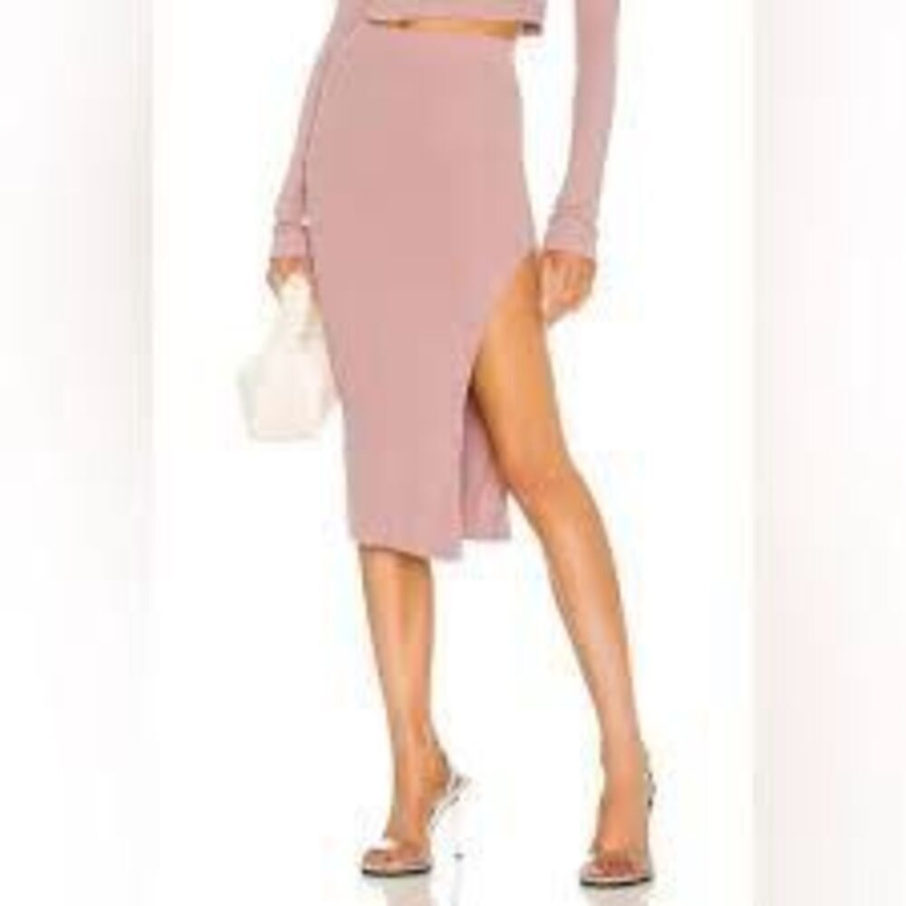Cotton Citizen Size L Melbourne High Slit Midi Skirt Pink Bodycon Summer Party